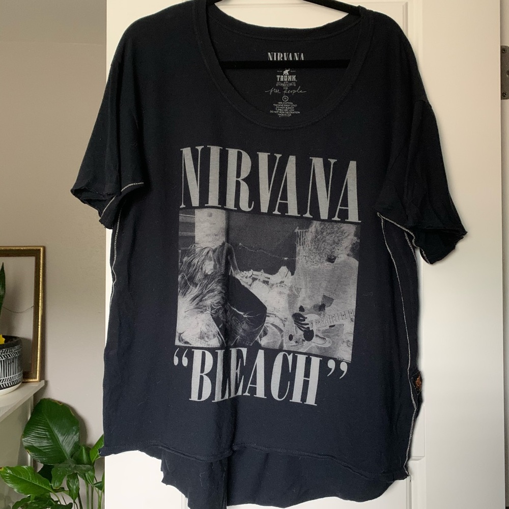 Free People Black Nirvana Band Tee